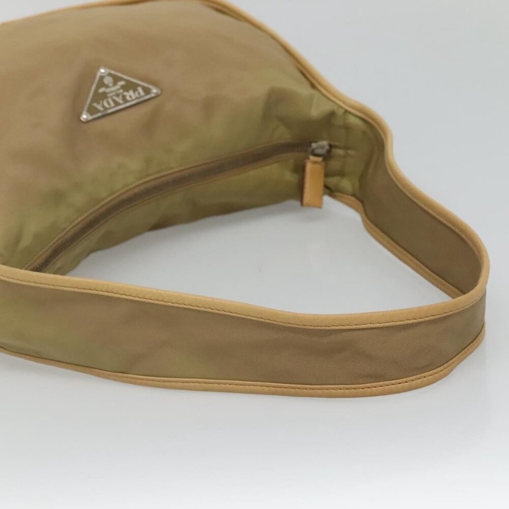 Authentic PRADA Shoulder Bag Nylon Leather Brown Silver - Picture 14 of 16